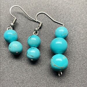 Turquoise Earrings and Pendant Stone Beaded